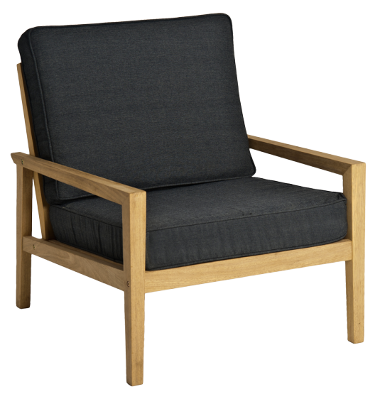 Fauteuil lounge en roble avec coussin