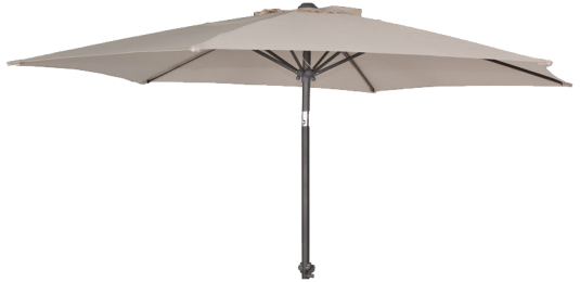 Parasol rond aluminium inclinable diamètre 2.5 m tube 34 mm écru taupe